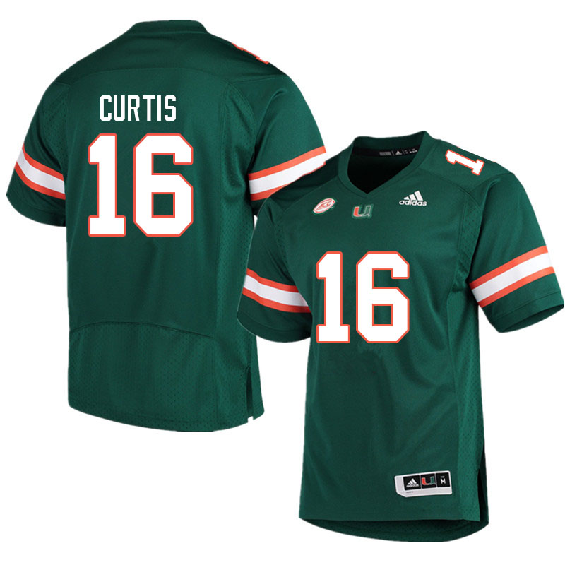 Men #16 Malik Curtis Miami Hurricanes College Football Jerseys Sale-Green